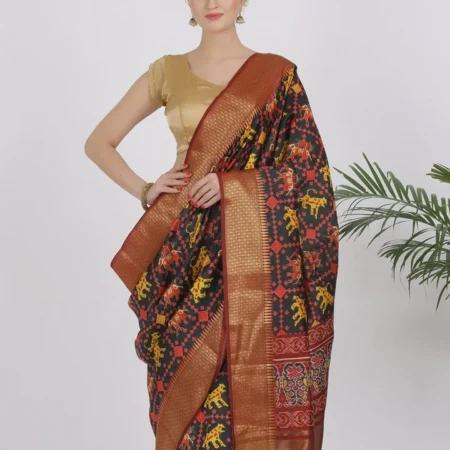 Black Katan Silk Saree - Silk Mark Certified